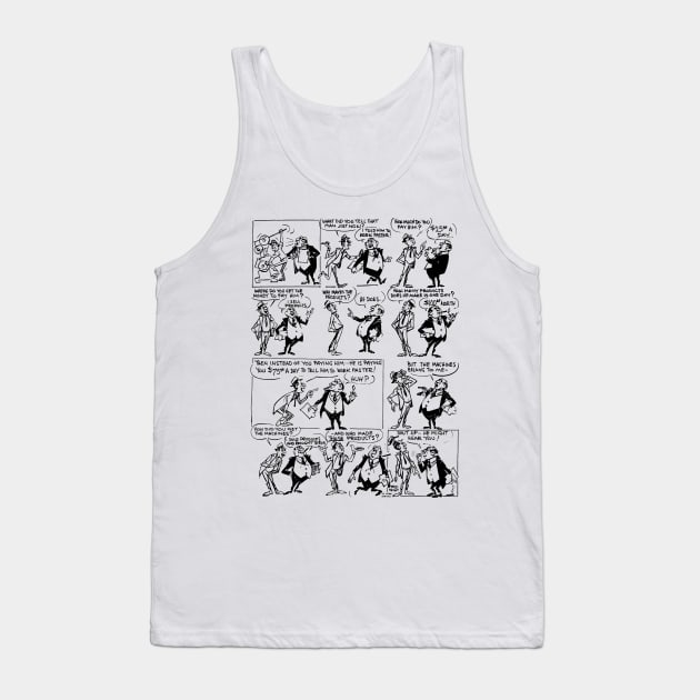 Letting the Cat Out of the Bag - Labor Union, Socialist, Leftist, Political Cartoon Tank Top by SpaceDogLaika